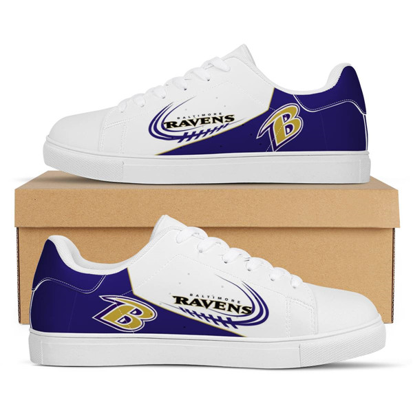 Men's Baltimore Ravens Low Top Leather Sneakers 003 - Click Image to Close