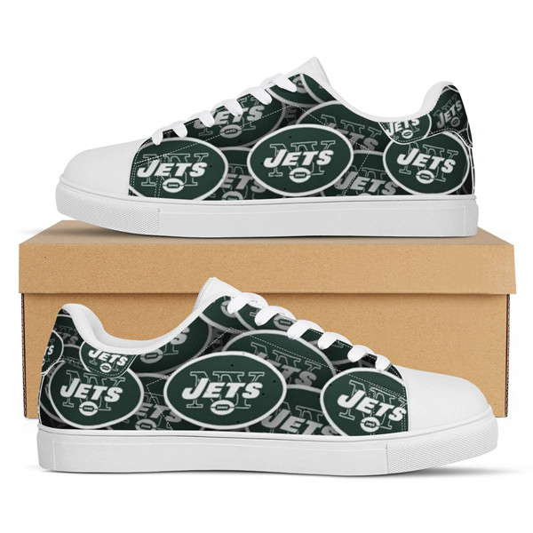 Men's New York Jets Top Leather Sneakers 003 - Click Image to Close