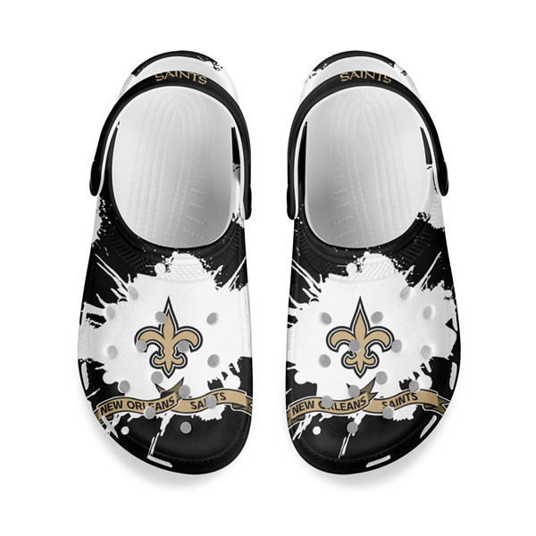 Men's New Orleans Saints Bayaband Clog Shoes 001 - Click Image to Close