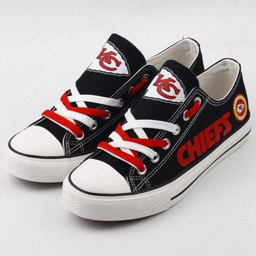 Women and Youth NFL Kansas City Chiefs Repeat Print Low Top Sneakers0015