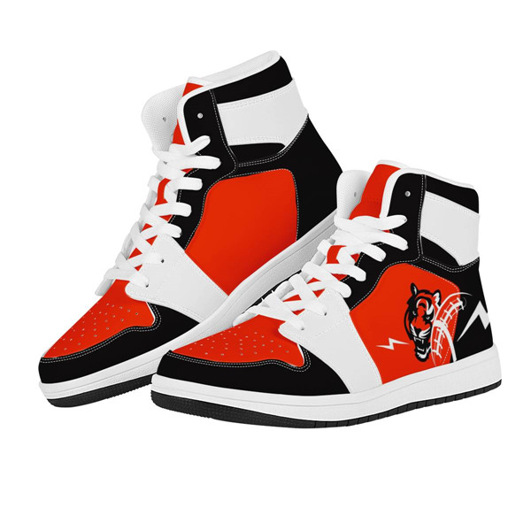 Women's Cincinnati Bengals AJ High Top Leather Sneakers 003