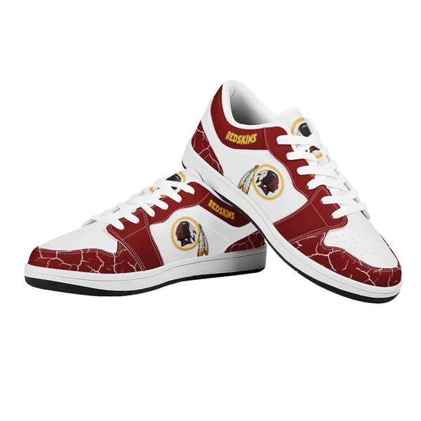 Men's Washington Redskins AJ Low Top Leather Sneakers 001 - Click Image to Close