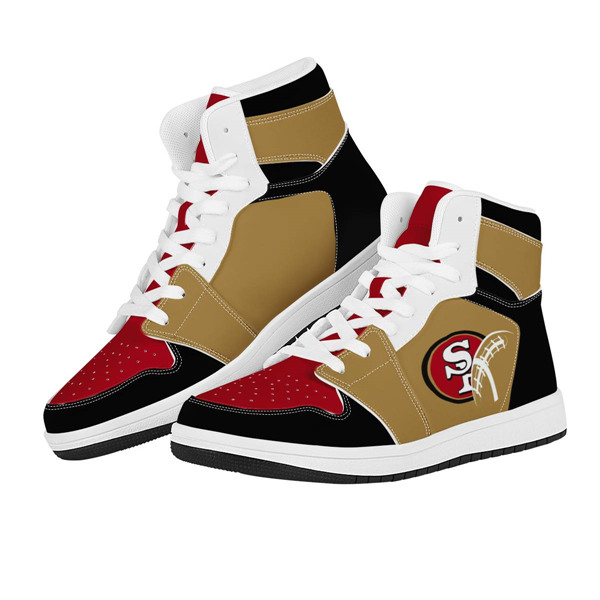 Women's San Francisco 49ers AJ High Top Leather Sneakers 002