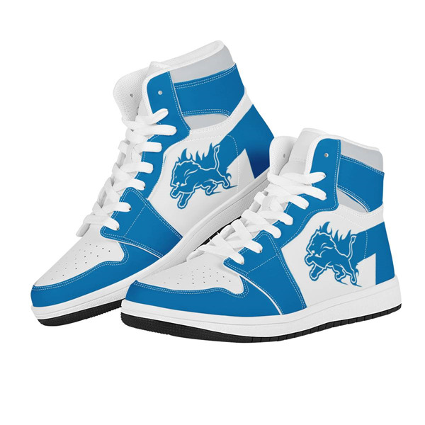 Women's Detroit Lions AJ High Top Leather Sneakers 002