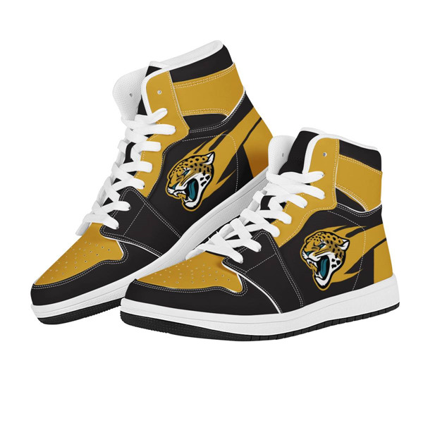 Men's Jacksonville Jaguars AJ High Top Leather Sneakers 002