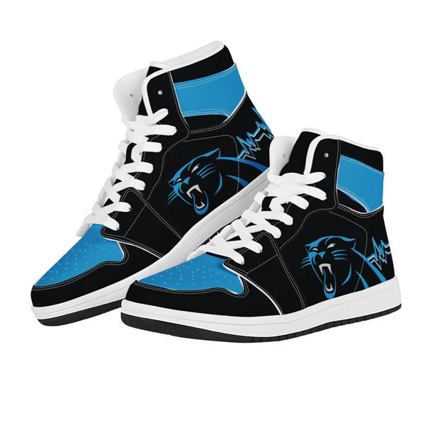 Women's Carolina Panthers AJ High Top Leather Sneakers 002