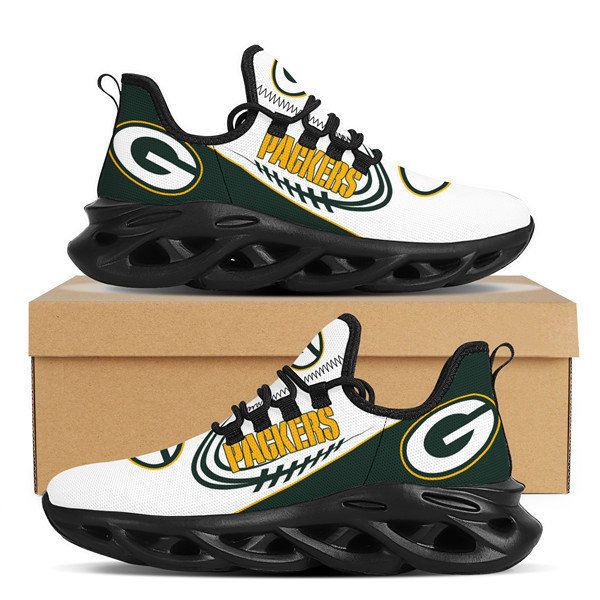 Women's Green Bay Packers Flex Control Sneakers 005 - Click Image to Close