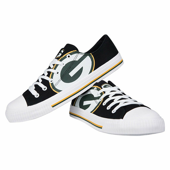 Women Or Youth Green Bay Packers Repeat Print Low Top Sneakers 017 - Click Image to Close