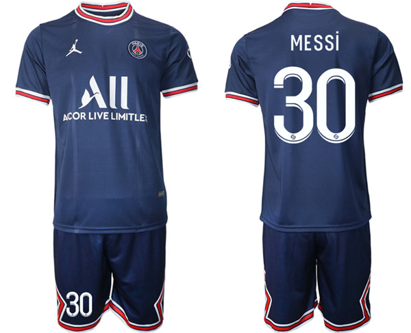 Paris Saint-Germain #30 Lionel Messi 2021/22 Blue Soccer Jersey