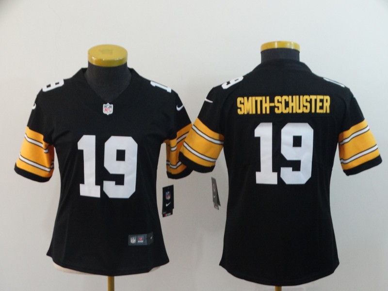 Women's NFL Pittsburgh Steelers #19 JuJu Smith-Schuster Black Vapor Untouchable Limited Stitched Jersey