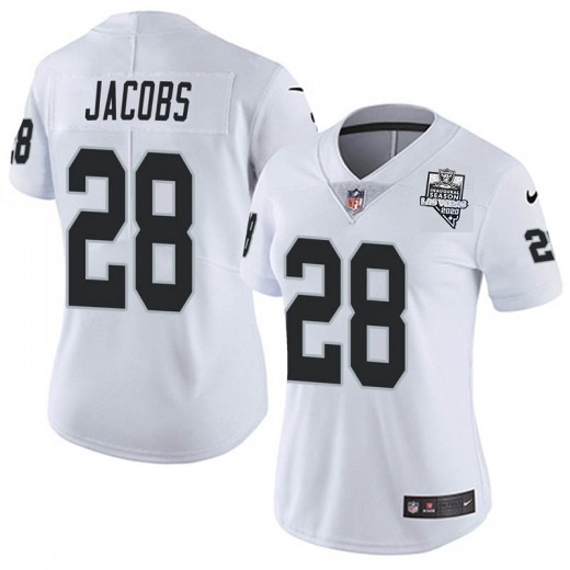 Women's Las Vegas Raiders White #28 Josh Jacobs 2020 Inaugural Season Vapor Untouchable Limited Stitched Jersey(Run Small)