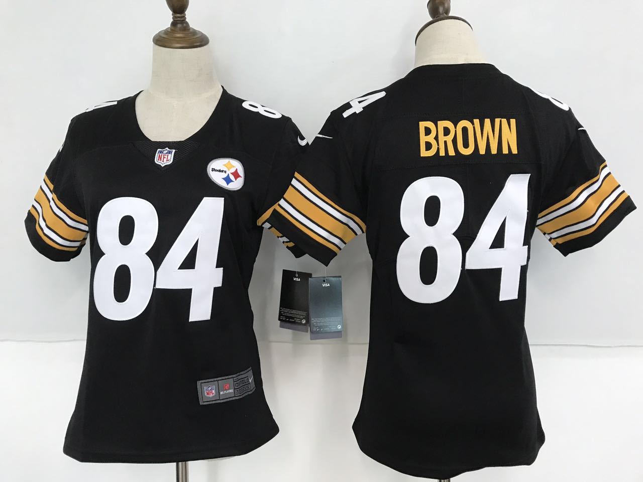 Women's Nike Pittsburgh Steelers #84 Antonio Brown Black Team Color Stitched NFL Vapor Untouchable Limited Jersey