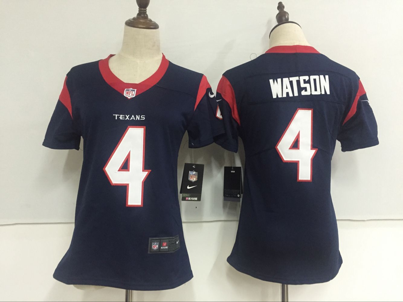 Women's Nike Houston Texans #4 Deshaun Watson Navy Blue Team Color Stitched NFL Vapor Untouchable Limited Jersey