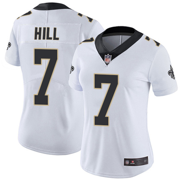 Women's New Orleans Saints #7 Taysom Hill 2020 White Vapor Untouchable Limited Stitched Jersey(Run Small)