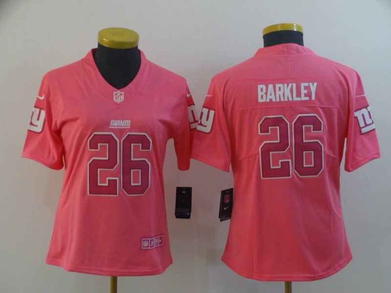 Women's New York Giants #26 Saquon Barkley Pink Vapor Untouchable Limited Stitched NFL Jersey(Run Small)