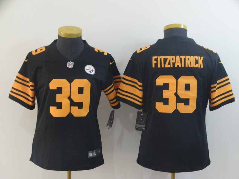 Women's Pittsburgh Steelers #39 Minkah Fitzpatrick Black Color Rush Limited Stitched NFL Jersey(Run Small)