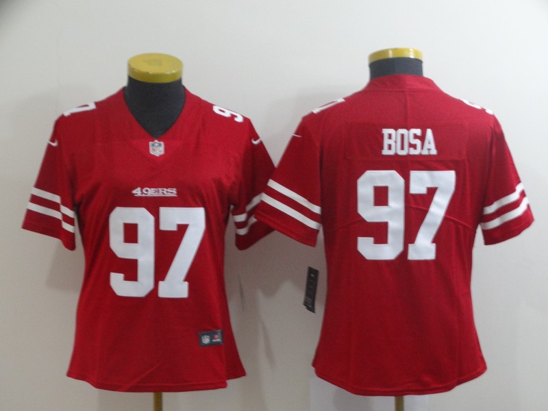 Women's NFL San Francisco 49ers #97 Nick Bosa Red Vapor Untouchable Limited Stitched Jersey(Run Small) - Click Image to Close