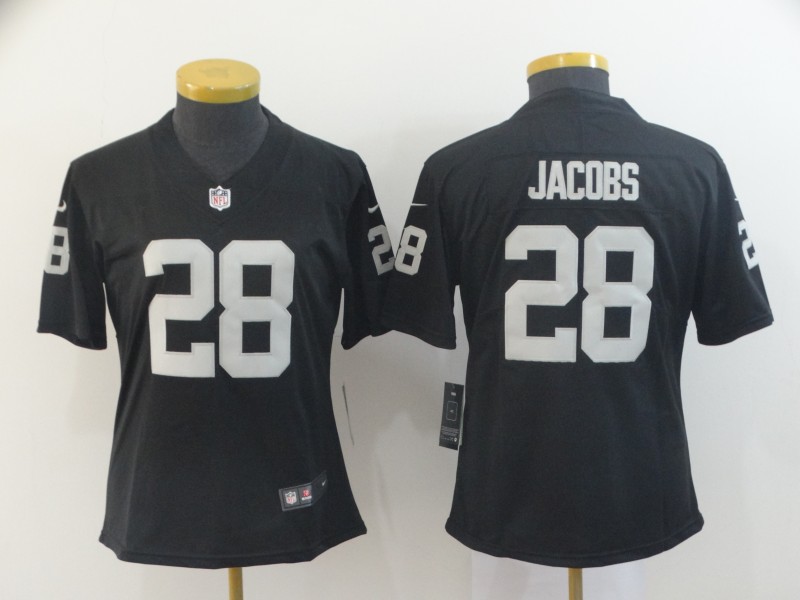 Women's Oakland Raiders #28 Josh Jacobs Black Vapor Untouchable Limited Stitched NFL Jersey(Run Small)