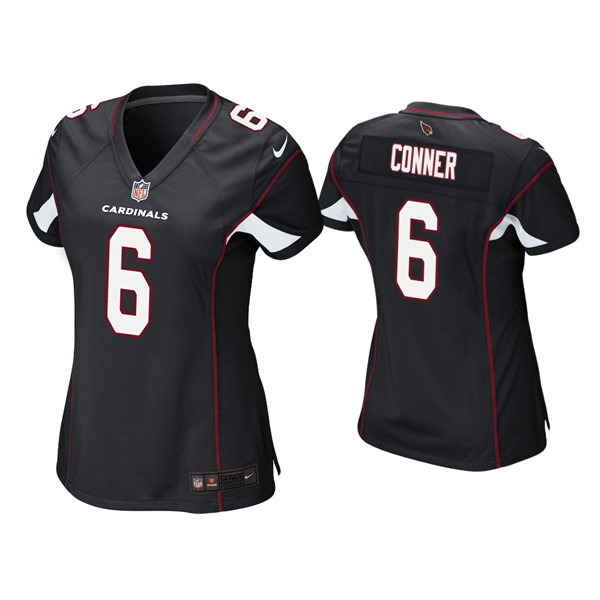 Women's Arizona Cardinals #6 James Conner Black Stitched Jersey(Run Small) - Click Image to Close