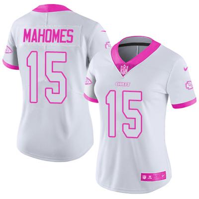 Women's Kansas City Chiefs #15 Patrick Mahomes White Vapor Untouchable Limited Stitched NFL Jersey(Run Small)