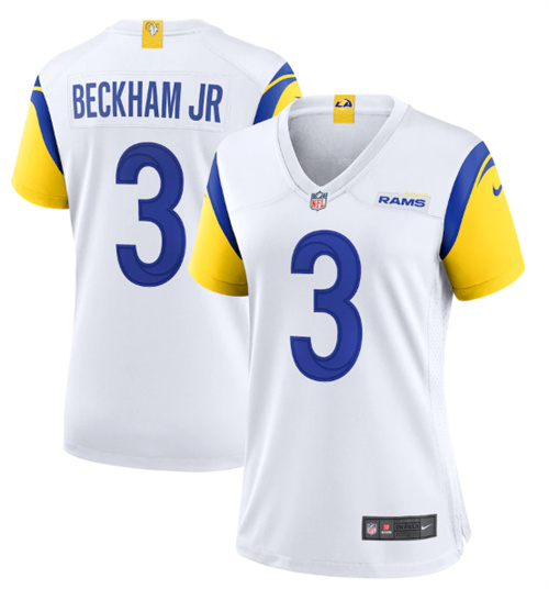 Women's Los Angeles Rams #3 Odell Beckham Jr. White Vapor Untouchable Limited Stitched Jersey(Run Small) - Click Image to Close