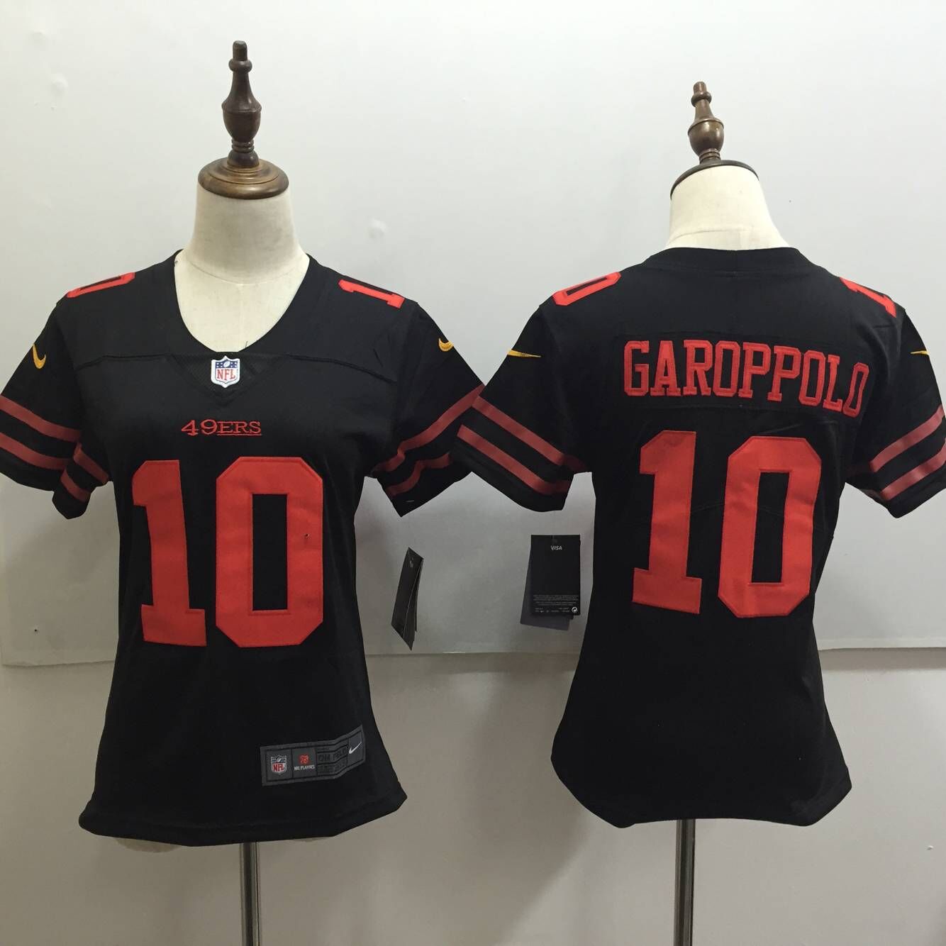 Women's Nike San Francisco 49ers #10 Jimmy Garoppolo Black Untouchable Limited Stitched NFL Jersey - Click Image to Close