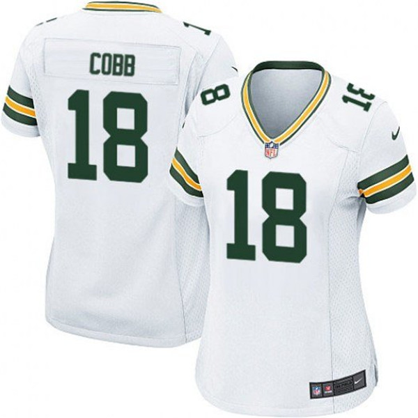 Women's Green Bay Packers #18 Randall Cobb White Vapor Untouchable Limited Stitched Jersey(Run Small) - Click Image to Close