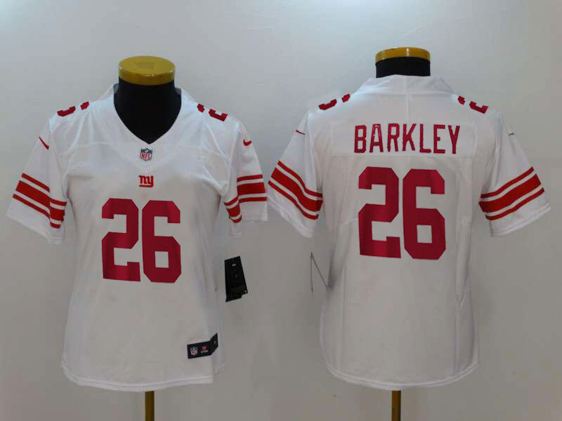 Women's New York Giants #26 Saquon Barkley White 2018 NFL Draft Vapor Untouchable Limited Stitched Jersey