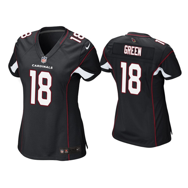 Women's Arizona Cardinals #18 A.J. Green Black Stitched Jersey(Run Small)