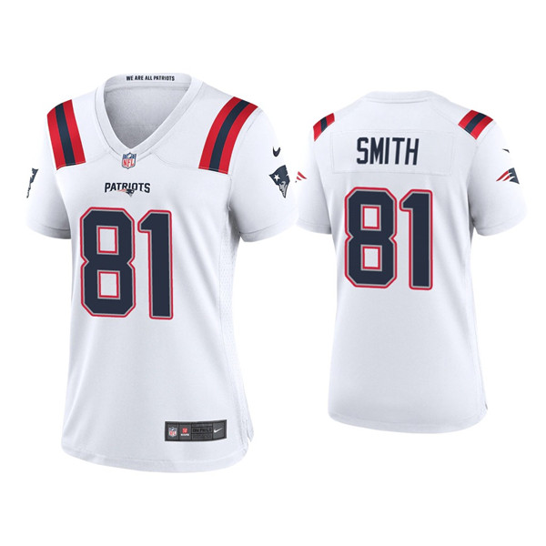 Women's New England Patriots #81 Jonnu Smith White Vapor Untouchable Limited Stitched Jersey(Run Small)