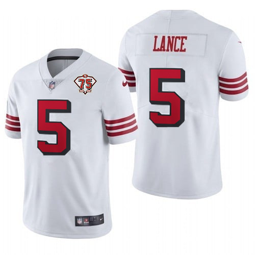 Women's San Francisco 49ers Custom 2021 White 75th Anniversary Alternate Vapor Untouchable Stitched Jersey (Run Small)