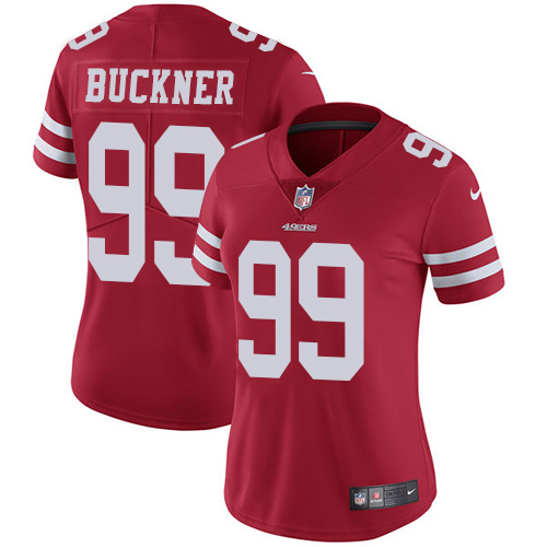 Women's NFL San Francisco 49ers #99 DeForest Buckner Red Vapor Untouchable Limited Stitched Jersey??Run Small)??