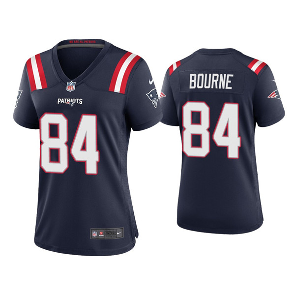 Women's New England Patriots #84 Kendrick Bourne Navy Vapor Untouchable Limited Stitched Jersey(Run Small)