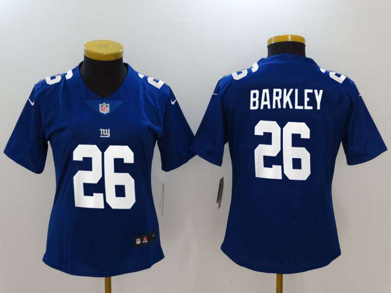 Women's New York Giants #26 Saquon Barkley Royal 2018 NFL Draft Vapor Untouchable Limited Stitched Jersey