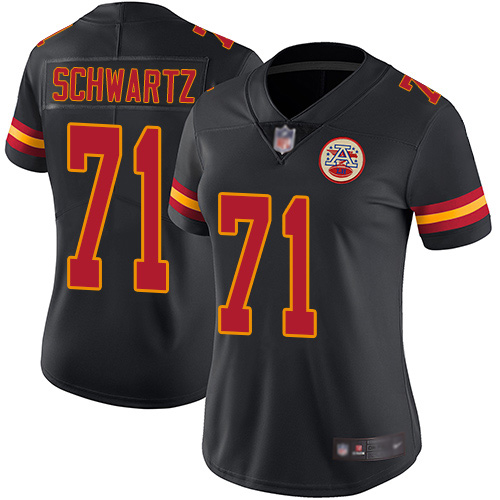 Women's Kansas City Chiefs #71 Mitchell Schwart Black Vapor Untouchable Stitched NFL Jersey(Run Small) - Click Image to Close