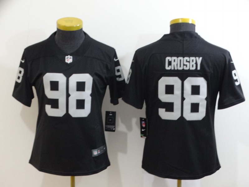 Women's Oakland Raiders #98 Maxx Crosby Black Vapor Untouchable Limited Stitched NFL Jersey(Run Small)