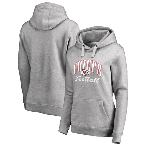 Women's Kansas City Chiefs NFL Gray Pro Line by Fanatics Branded Victory Script Plus Size Pullover Hoodie