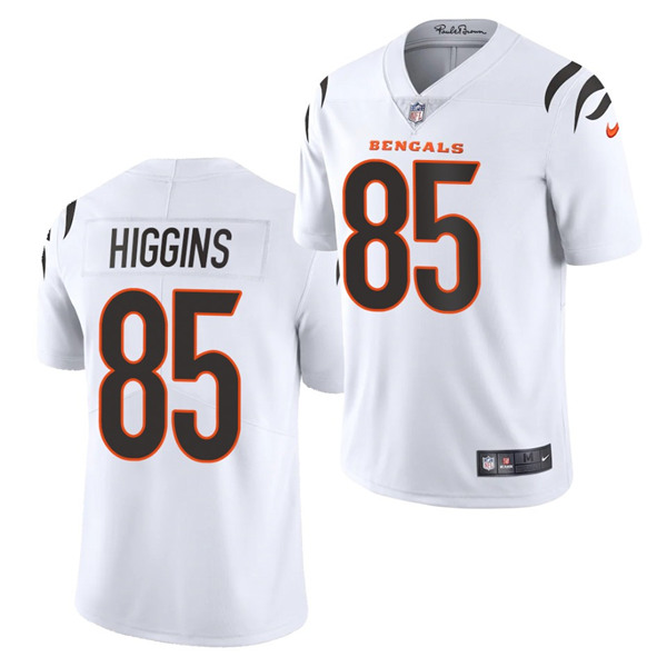 Women's Cincinnati Bengals #85 Tee Higgins 2021 White Vapor Limited Stitched NFL Jersey (Run Smaller) - Click Image to Close