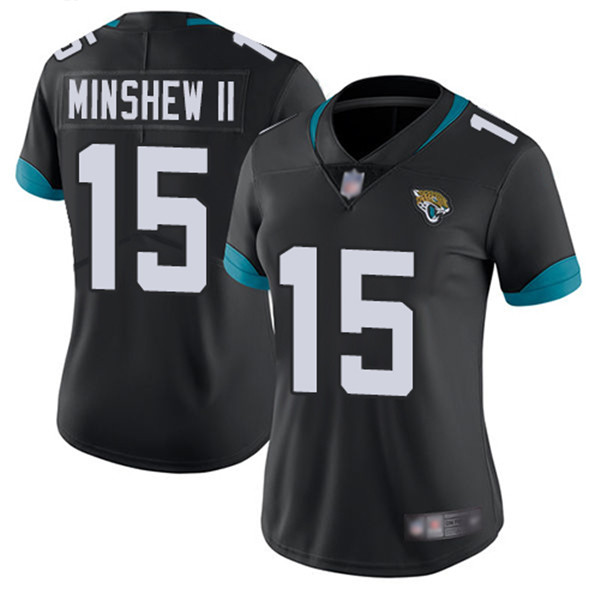 Women's Jaguars #15 Gardner Minshew II Black 2019 Vapor Untouchable Stitched NFL Jersey - Click Image to Close