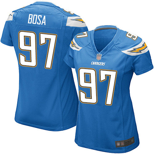 Women's Los Angeles Chargers #97 Joey Bosa Blue Game Stitched NFL Jersey - Click Image to Close