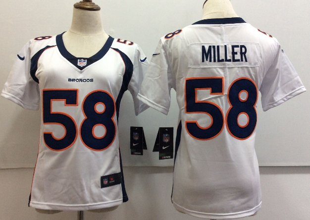 Women's Nike Denver Broncos #58 Von Miller White Untouchable Limited Stitched NFL Jersey - Click Image to Close