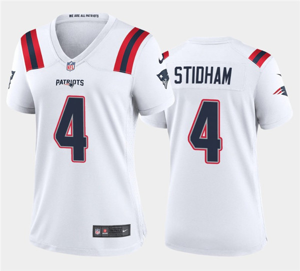 Women's New England Patriots #4 Jarrett Stidham 2020 White Stitched Jersey(Run Small) - Click Image to Close