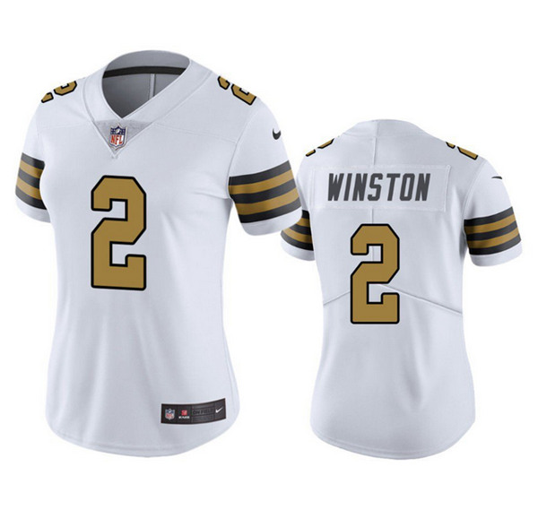 Women's New Orleans Saints #2 Jameis Winston White Color Rush Limited Stitched Jersey(Run Small)