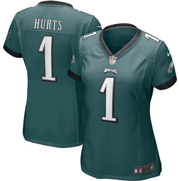 Women's Philadelphia Eagles #1 Jalen Hurts Green Vapor Untouchable Limited Stitched Football Jersey(Run Small)