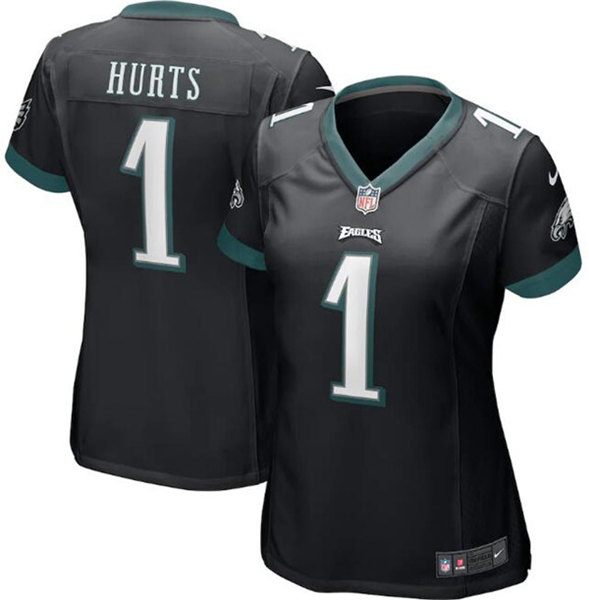 Women's Philadelphia Eagles #1 Jalen Hurts Black Vapor Untouchable Limited Stitched Football Jersey(Run Small)