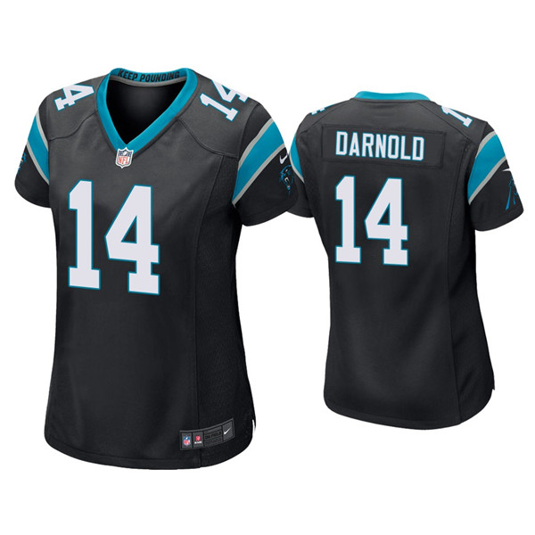 Women's Carolina Panthers #14 Sam Darnold Black Vapor Untouchable Limited Stitched Jersey(Run Small)