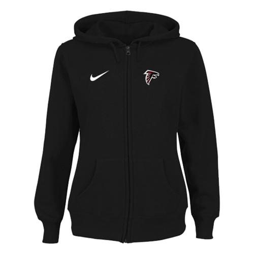 Women's Nike Atlanta Falcons Ladies Tailgater Full Zip Hoodie Black - Click Image to Close