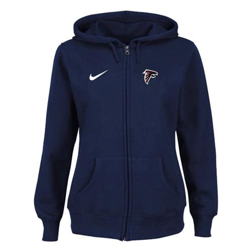 Women's Nike Atlanta Falcons Ladies Tailgater Full Zip Hoodie Blue - Click Image to Close