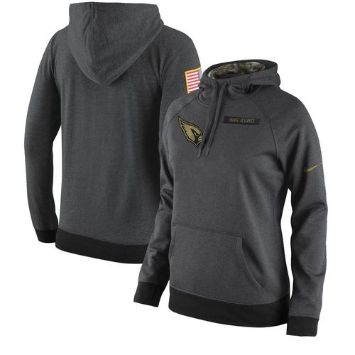 Women's Arizona Cardinals Nike Anthracite Salute to Service Player Performance Hoodie