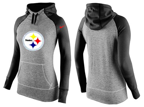 Women's Nike Pittsburgh Steelers Performance Hoodie Grey & Black_1